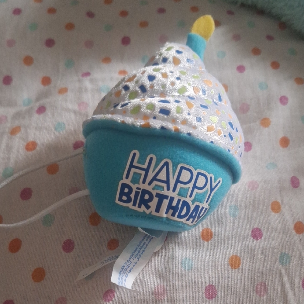 Build-A-Bear Blue and Yellow Happy Birthday Cake Topper